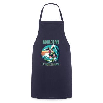 Bouldern für Frauen – farbenfrohes Kletter-Design - Kochschürze - Navy - Vorne - AI Model Male 185 dark (185cm)