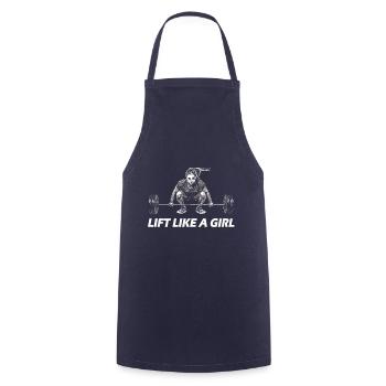 Lift Like A Girl! - Cooking Apron - navy - Front - AI Model Male 185 dark (185cm)