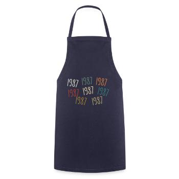 Born in 1987 - legendary since 1987 - Cooking Apron - navy - Front - AI Model Male 185 dark (185cm)