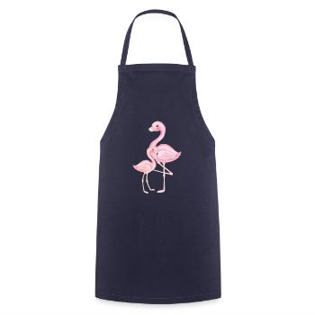 Flamant rose mère et enfant - Tablier de cuisine - marine - Devant - AI Model Male 185 dark (185cm)