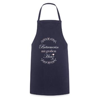 Geschenk Betreuerin mit großem Herz - Kochschürze - Navy - Vorne - AI Model Male 185 dark (185cm)
