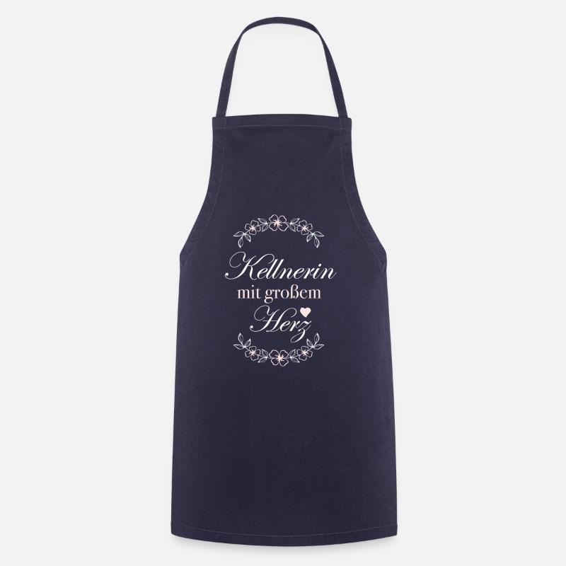 Geschenk Kellnerin mit großem Herz - Kochschürze - Navy