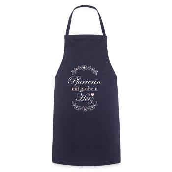 Geschenk Pfarrerin mit großem Herz - Kochschürze - Navy - Vorne - AI Model Male 185 dark (185cm)