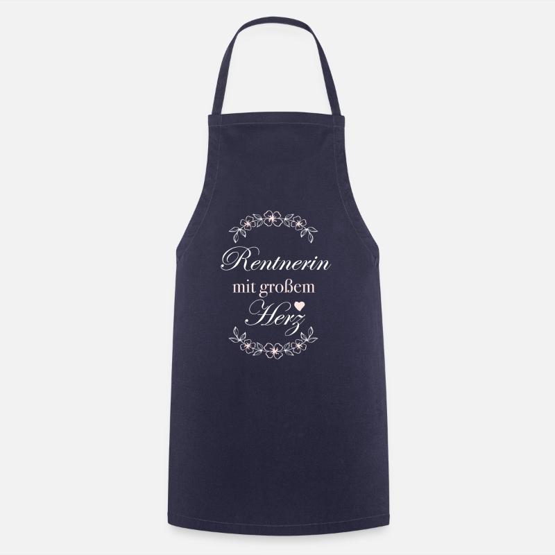 Geschenk Rentnerin mit großem Herz - Kochschürze - Navy