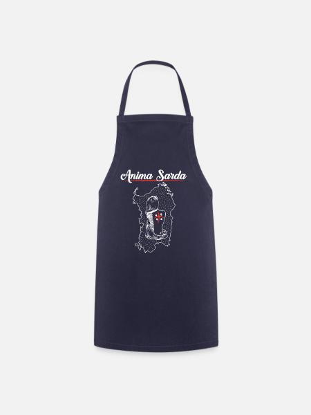 Anima Sarda, Sardinia Quatro mori - Cooking Apron - navy