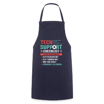 Funny Tech Support Checkliste Helpdesk - Kochschürze - Navy - Vorne - AI Model Male 185 dark (185cm)