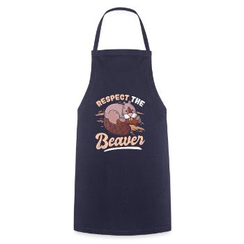 Respectez le castor - Tablier de cuisine - marine - Devant - AI Model Male 185 dark (185cm)