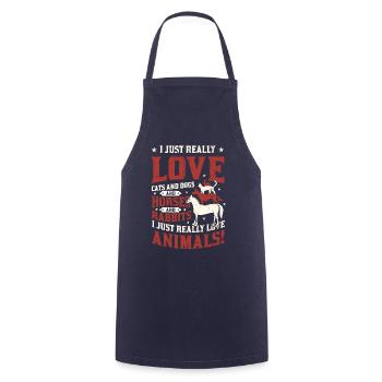 Cats,Dogs,Horses,Rabbits - Animal Lovers - Cooking Apron - navy - Front - AI Model Male 185 dark (185cm)