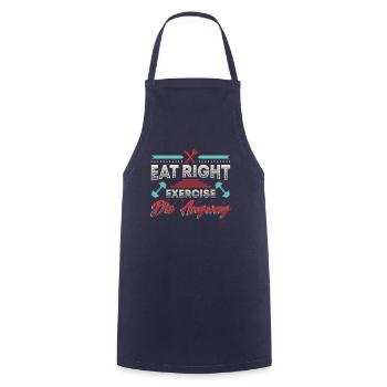 Eating is the right exercise, they only live once - Cooking Apron - navy - Front - AI Model Male 185 dark (185cm)