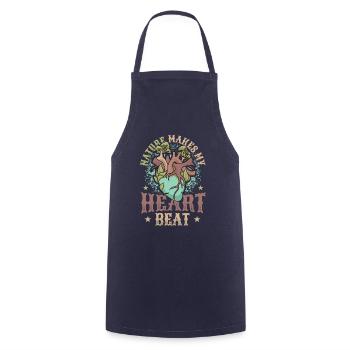 Nature makes my heart beat faster. - Cooking Apron - navy - Front - AI Model Male 185 dark (185cm)