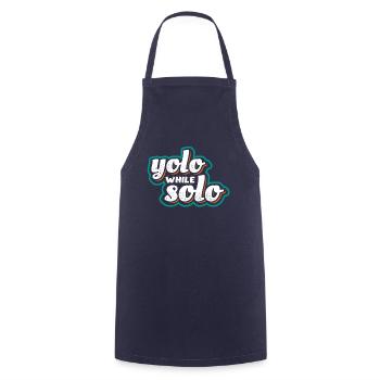Solo proud single, Happy single - Cooking Apron - navy - Front - AI Model Male 185 dark (185cm)