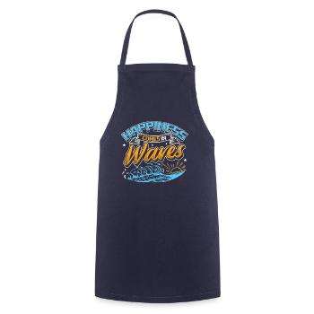 Happiness Comes In Waves Surfen Ocean Sommerurlaub - Kochschürze - Navy - Vorne - AI Model Male 185 dark (185cm)