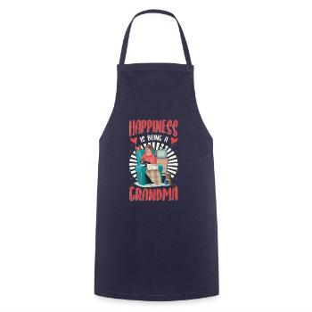 Happiness Is Being A Grandma Pregnancy Announcement - Cooking Apron - navy - Front - AI Model Male 185 dark (185cm)