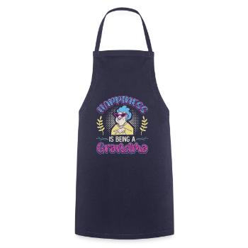 Happiness Is Being A Grandma Pregnancy Announcement - Cooking Apron - navy - Front - AI Model Male 185 dark (185cm)