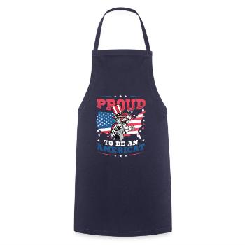 American flag, cat, 4th of July theme. - Cooking Apron - navy - Front - AI Model Male 185 dark (185cm)