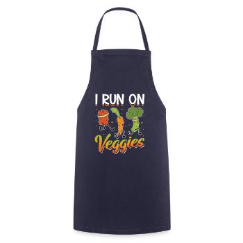 I run for Veggies - Cooking Apron - navy - Front - AI Model Male 185 dark (185cm)