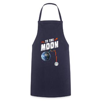 To the Moon, Crypto Crash, Stock Market Traders - Cooking Apron - navy - Front - AI Model Male 185 dark (185cm)