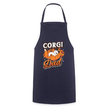 Corgi Papa - Tablier de cuisine - marine - Devant - AI Model Male 185 dark (185cm)