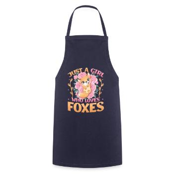Just a girl who loves foxes - Fox Girls - Cooking Apron - navy - Front - AI Model Male 185 dark (185cm)
