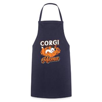 Corgi Mama für Damen - Kochschürze - Navy - Vorne - AI Model Male 185 dark (185cm)