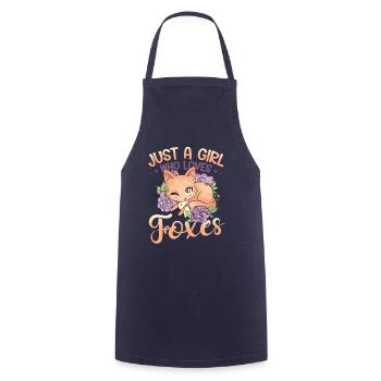 Just a girl who loves foxes - Fox Girls - Cooking Apron - navy - Front - AI Model Male 185 dark (185cm)