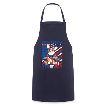 Happy 4th Of July Corgi - Cooking Apron - navy - Front - AI Model Male 185 dark (185cm)