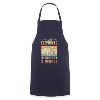 I Like Elephants And Maybe 3 People Elephant Lover - Cooking Apron - navy - Front - AI Model Male 185 dark (185cm)