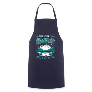 The River Is Calling And I Must Go Kayak Sport - Cooking Apron - navy - Front - AI Model Male 185 dark (185cm)