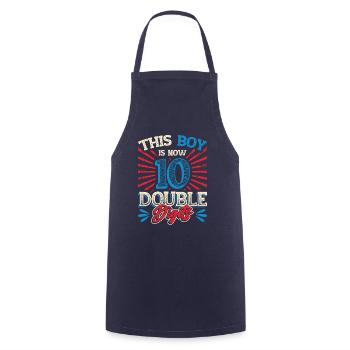 This boy is now 10 double digit birthday - Cooking Apron - navy - Front - AI Model Male 185 dark (185cm)