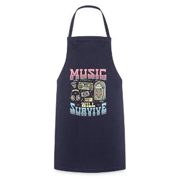 La musique survivra à la musique de la vieille école - Tablier de cuisine - marine - Devant - AI Model Male 185 dark (185cm)