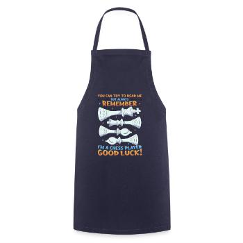 Try to read me, chess player - Cooking Apron - navy - Front - AI Model Male 185 dark (185cm)
