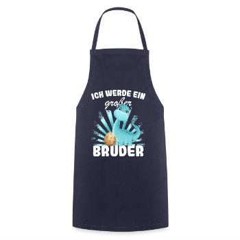 Ich werde großer Bruder 2023 Nachwuchs Verkünden - Kochschürze - Navy - Vorne - AI Model Male 185 dark (185cm)