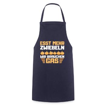 Esst mehr Zwiebeln - wir brauchen Gas! - Kochschürze - Navy - Vorne - AI Model Male 185 dark (185cm)