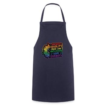 Human Rights, Social Justice - Cooking Apron - navy - Front - AI Model Male 185 dark (185cm)
