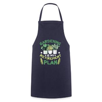 Gardening is my retirement plan gardener - Cooking Apron - navy - Front - AI Model Male 185 dark (185cm)