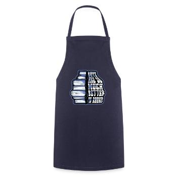 Les garçons sont tellement meilleurs pour lire des livres - Tablier de cuisine - marine - Devant - AI Model Male 185 dark (185cm)
