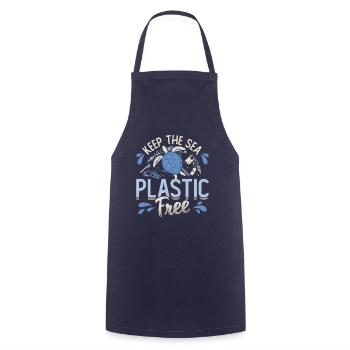 Haltet Das Meer Plastikfrei Rettet Den Ozean - Kochschürze - Navy - Vorne - AI Model Male 185 dark (185cm)