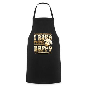 Je fais cuire des gens heureux amateurs de pâtisserie - Tablier de cuisine - noir - Devant - AI Model Male 185 dark (185cm)