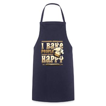 I Bake People Happy Baking Lovers - Cooking Apron - navy - Front - AI Model Male 185 dark (185cm)