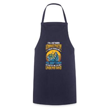 Solve Problems It-support Network Administrator - Cooking Apron - navy - Front - AI Model Male 185 dark (185cm)