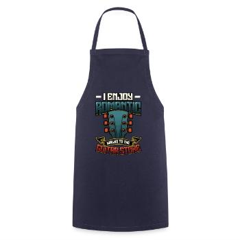 I enjoy Romantic Walks - Cooking Apron - navy - Front - AI Model Male 185 dark (185cm)