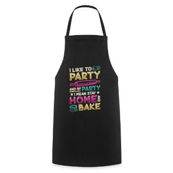 Stay at home and bake, hobby baker. - Cooking Apron - black - Front - AI Model Male 185 dark (185cm)