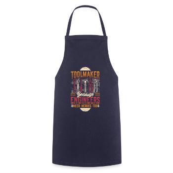 Toolmakers, Because engineers are also heroes. - Cooking Apron - navy - Front - AI Model Male 185 dark (185cm)
