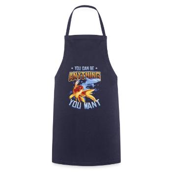 Goldfish Be A Shark, message de motivation. - Tablier de cuisine - marine - Devant - AI Model Male 185 dark (185cm)