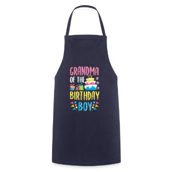 Grandma Of the Birthday Child - Cooking Apron - navy - Front - AI Model Male 185 dark (185cm)