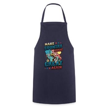 Makes country music great again. - Cooking Apron - navy - Front - AI Model Male 185 dark (185cm)