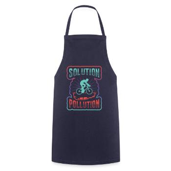 Polution Solution Environmental Protection Cycling. - Cooking Apron - navy - Front - AI Model Male 185 dark (185cm)
