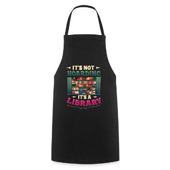 A library collector does not hoard. - Cooking Apron - black - Front - AI Model Male 185 dark (185cm)