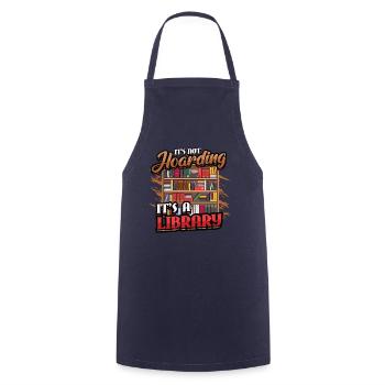 A library collector does not hoard. - Cooking Apron - navy - Front - AI Model Male 185 dark (185cm)