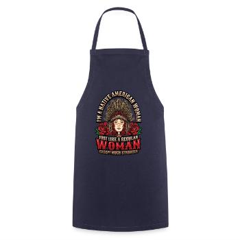 Native American. - Cooking Apron - navy - Front - AI Model Male 185 dark (185cm)